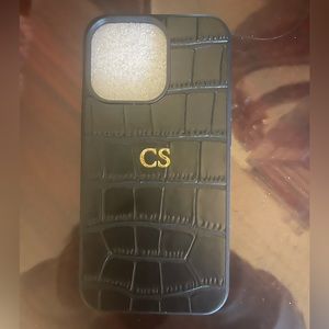 IPHONE 13 leather case initial CS